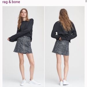 NWT Rag & Bone Grey Snake Isabel Skirt Sz 12